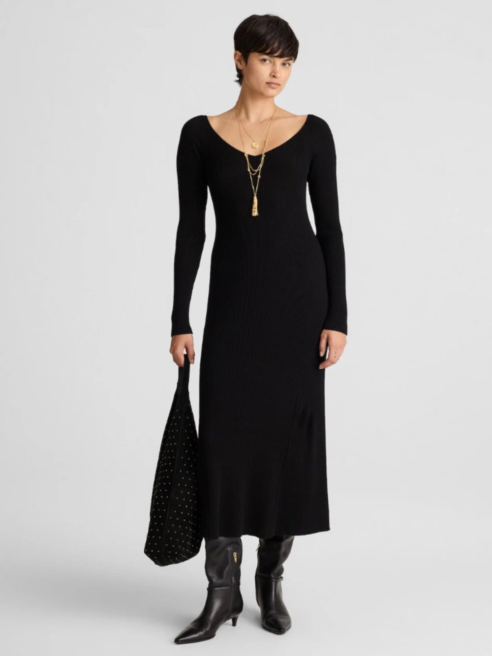 Madewell The Signature Knit V-Neck Sweater Dress Midi XL NWT